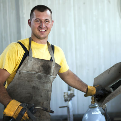 Welder at work