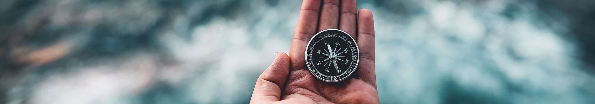 Man using compass